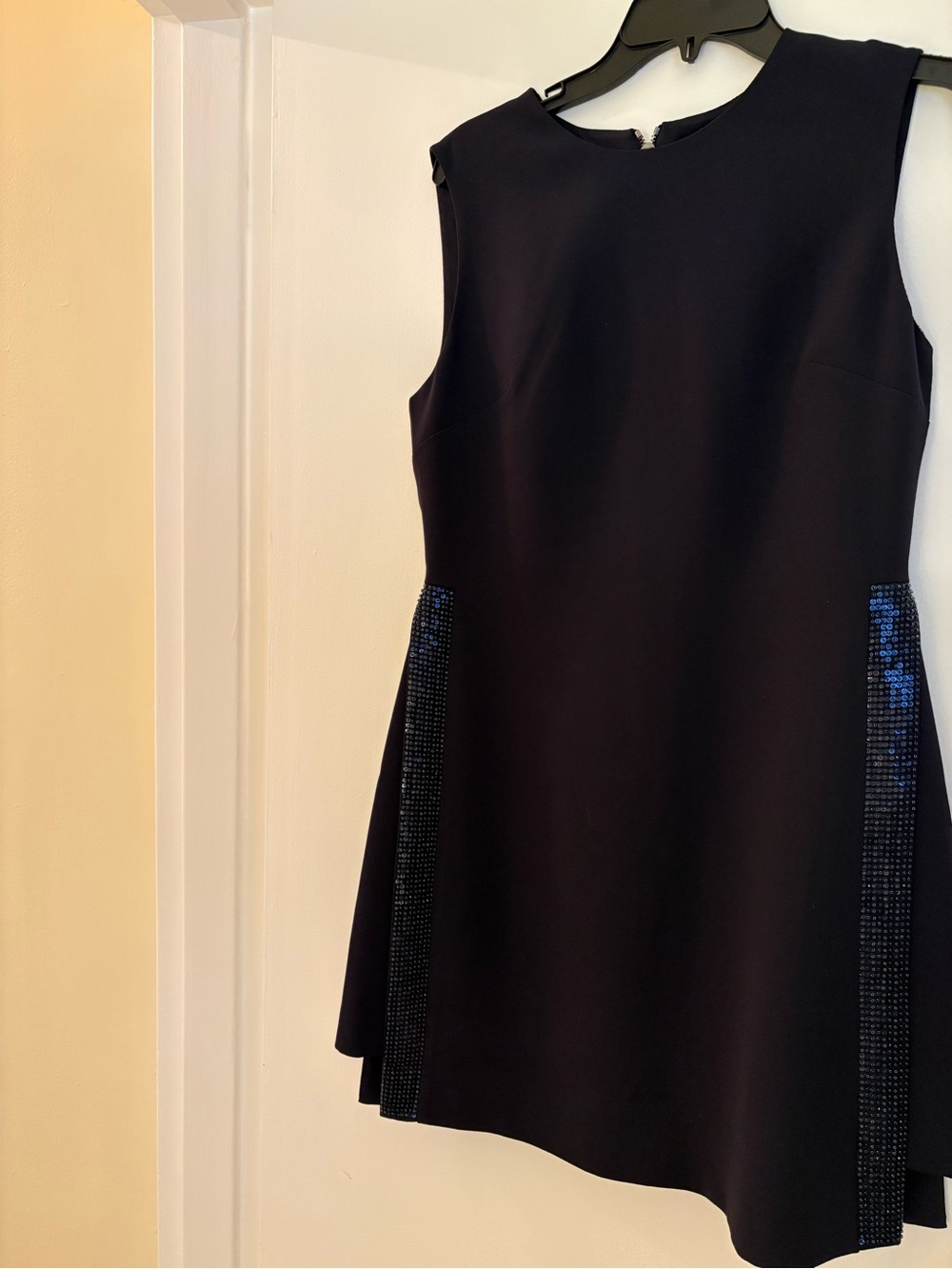 Ted Baker London Navy Sleeveless Dress with Sequin Side Panels